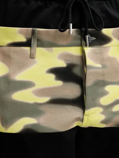 Bluemarble Camouflage-panel Wide-leg Trousers In Black