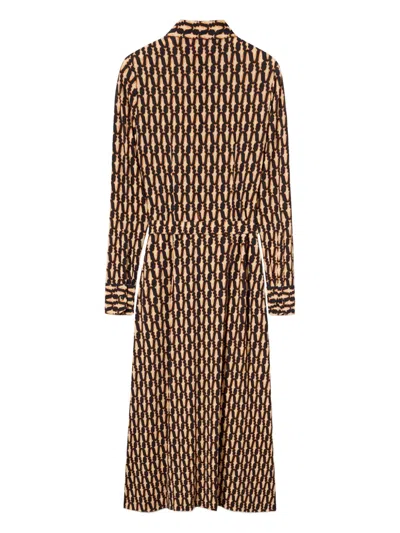 La Doublej Perry Street Belted Printed Jersey Midi Shirt Dress In Multi