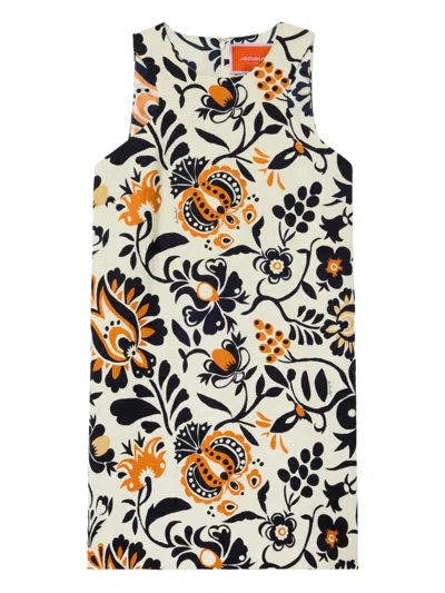 La Doublej Racer Floral-print Mini Dress In Multi