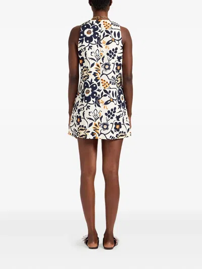 La Doublej Racer Floral-print Mini Dress In Multi