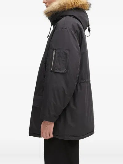 Wacko Maria Faux Fur-lined Hooded Parka In Black
