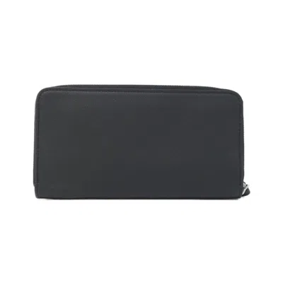 Pre-owned Louis Vuitton Black Leather Long Wallet (bi-fold) ()