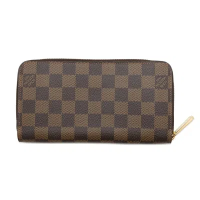 Pre-owned Louis Vuitton Brown Damier Canvas Ebene Damier Canvas Long Wallet (bi-fold) ()