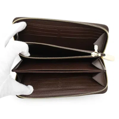 Pre-owned Louis Vuitton Brown Damier Canvas Ebene Damier Canvas Long Wallet (bi-fold) ()