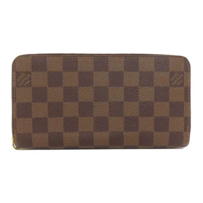 Pre-owned Louis Vuitton Brown Ebene Damier Canvas Long Wallet (bi-fold) ()
