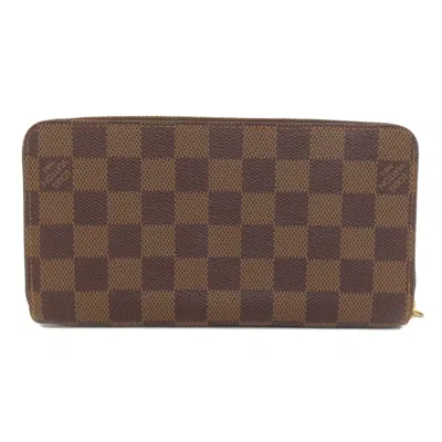 Pre-owned Louis Vuitton Brown Ebene Damier Canvas Long Wallet (bi-fold) ()