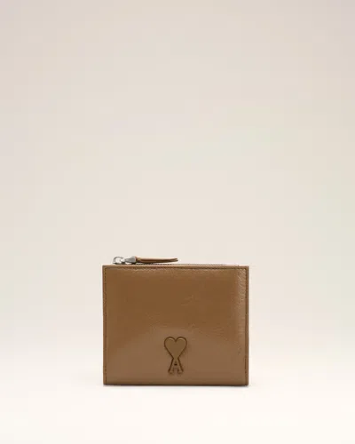 Ami Alexandre Mattiussi Brown Smooth Leather Voulez Vous Folded Wallet Brown In Brown