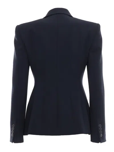 Max Mara Double-breasted Tailored Jacket With Structured Silhouette In Blue