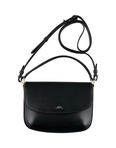 Apc A.p.c. Black Leather Sarah Shoulder Bag
