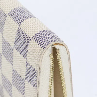 Pre-owned Louis Vuitton Damier Azur Damier Azur Coated Canvas Leather Wallet (bi-fold) ()