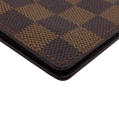 Pre-owned Louis Vuitton Damier Brown Damier Canvas Leather Card Wallet ()