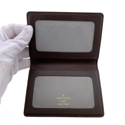 Pre-owned Louis Vuitton Damier Brown Damier Canvas Leather Card Wallet ()