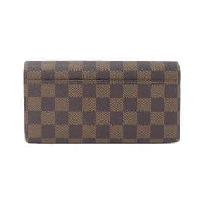 Pre-owned Louis Vuitton Damier Canvas Ebene Coated Canvas Long Wallet (bi-fold) ()