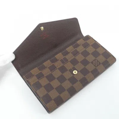 Pre-owned Louis Vuitton Damier Canvas Ebene Coated Canvas Long Wallet (bi-fold) ()