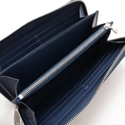 Pre-owned Louis Vuitton Epi Blue Indigo Epi Leather Long Wallet (bi-fold) ()