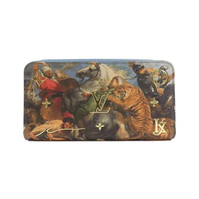 Pre-owned Louis Vuitton Grand Blue Coated Canvas Long Wallet (bi-fold) ()