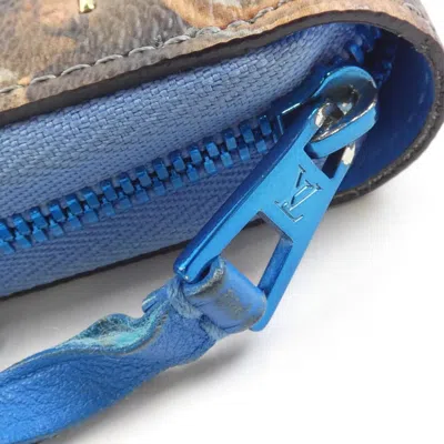 Pre-owned Louis Vuitton Grand Blue Coated Canvas Long Wallet (bi-fold) ()