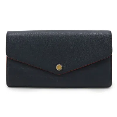 Pre-owned Louis Vuitton Marine Rouge Navy Monogram Empreinte Long Wallet (bi-fold) ()