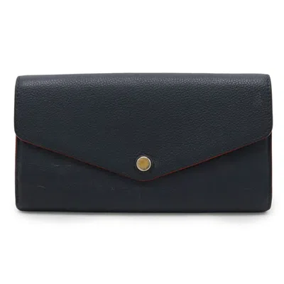 Pre-owned Louis Vuitton Marine Rouge Navy Monogram Empreinte Long Wallet (bi-fold) ()