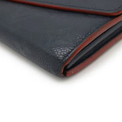 Pre-owned Louis Vuitton Marine Rouge Navy Monogram Empreinte Long Wallet (bi-fold) ()
