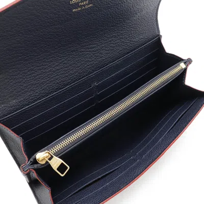 Pre-owned Louis Vuitton Marine Rouge Navy Monogram Empreinte Long Wallet (bi-fold) ()