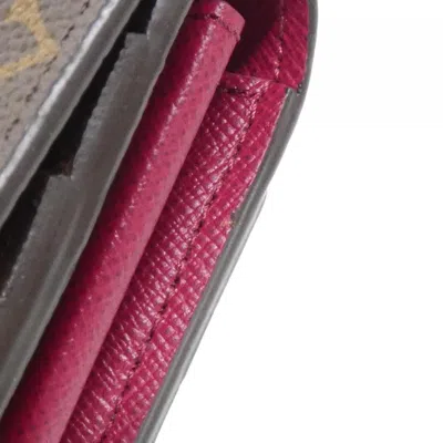 Pre-owned Louis Vuitton Monogram Fuchsia Marron Coated Canvas Long Wallet (bi-fold) ()