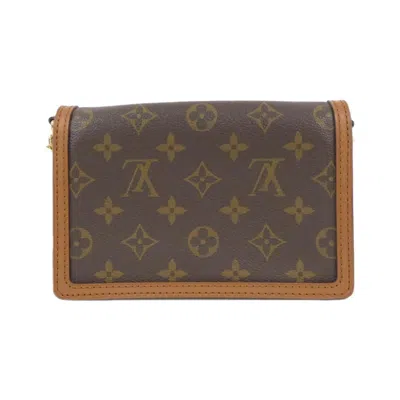 Pre-owned Louis Vuitton Monogram Marron Coated Canvas Chain/shoulder Wallet ()