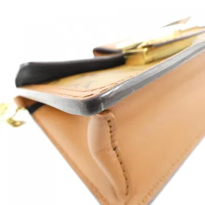 Pre-owned Louis Vuitton Monogram Marron Coated Canvas Chain/shoulder Wallet ()