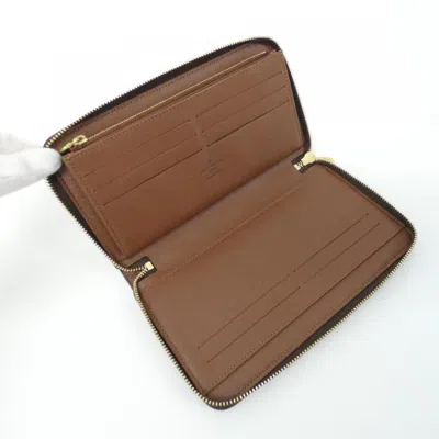 Pre-owned Louis Vuitton Monogram Marron Coated Canvas Long Wallet (bi-fold) ()