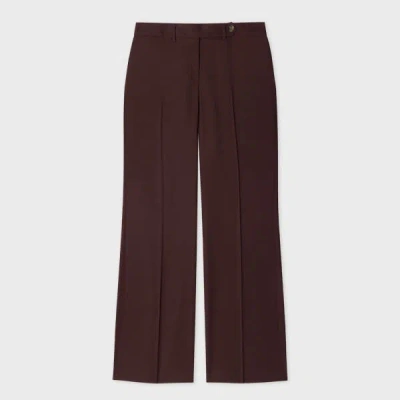 Paul Smith Women's 'a Suit To Travel In' - Burgundy Wool Bootcut Trousers Red