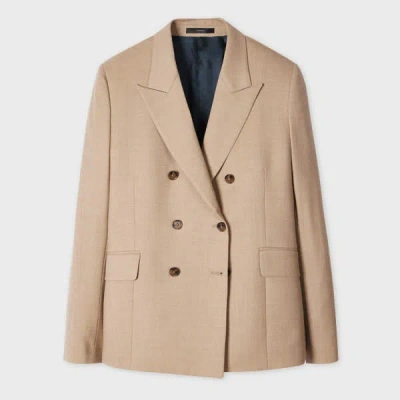 Paul Smith Women's A Suit To Travel In - Stone Wool Double Breasted Blazer Brown