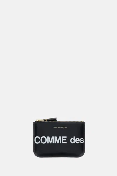 Comme Des Garçons Play Logo-print Leather Wallet In Black