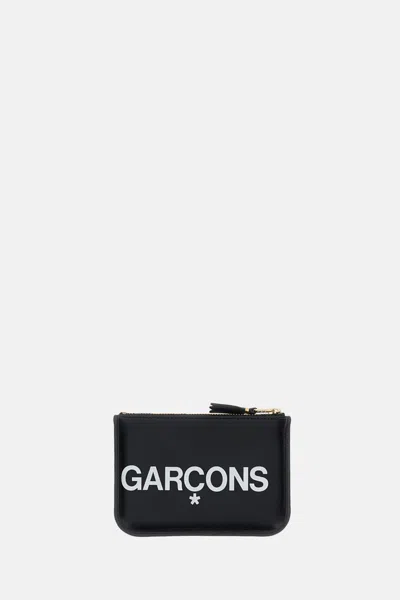 Comme Des Garçons Play Logo-print Leather Wallet In Black