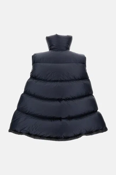 Sacai Asymmetric Zipper Puffer Vest In Blue