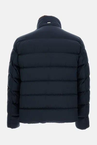 Herno Short Down Jacket With Detachable Fur Insert In Black