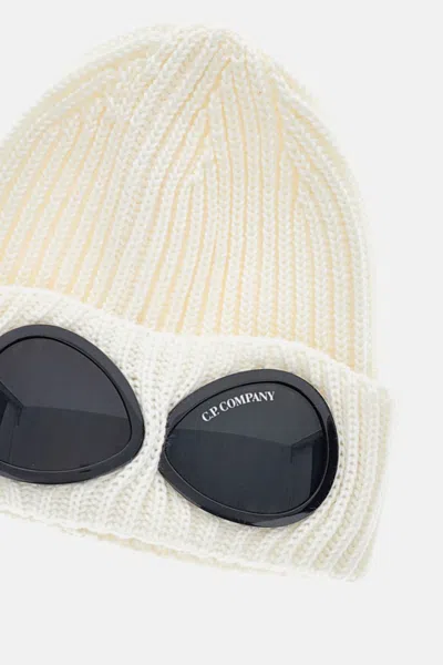 C.p. Company Cream Merino Wool Beanie In Neutral