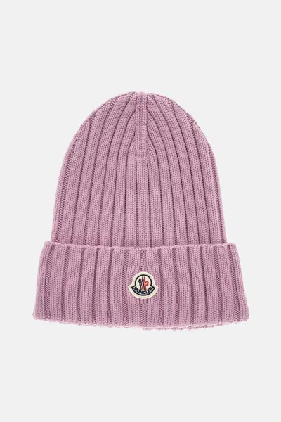 Moncler Pink Logo Beanie Hat