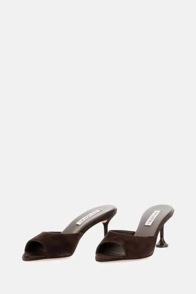 Aquazzura 65mm Bisous Fluted-heel Suede Sandals