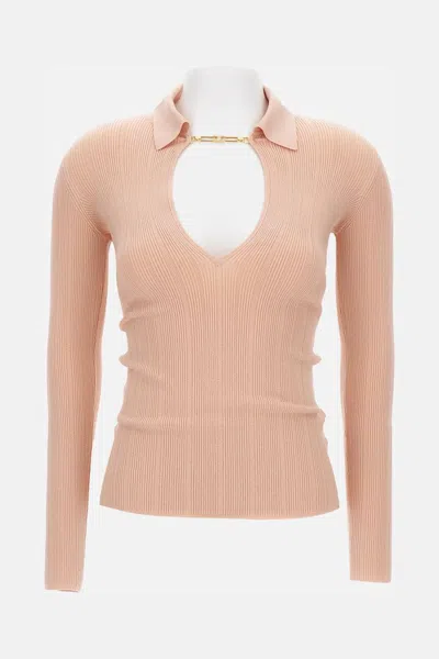 Elisabetta Franchi Ribbed Polo-neck Sweater