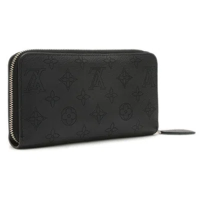 Pre-owned Louis Vuitton Noir Mahina Leather Long Wallet (bi-fold) ()