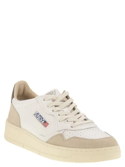Autry Medalist Low-top Sneakers With Suede Accents In White