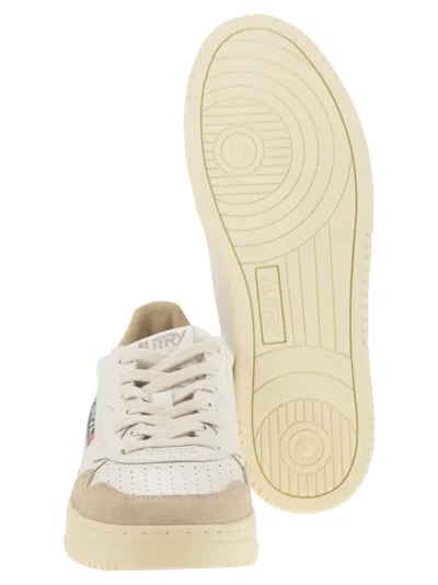Autry Medalist Low-top Sneakers With Suede Accents In White