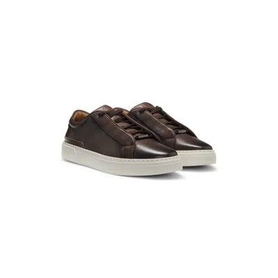 Hugo Boss Gary Leather Trainers With Suede Backtab