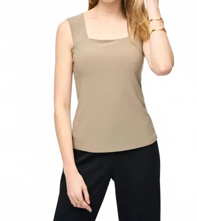 Joseph Ribkoff Square Neck Tank In Dune In Nude