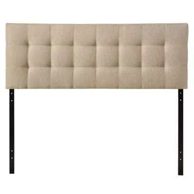 Hivvago Queen Size Modern Beige Tan Taupe Fabric Tufted Upholstered Headboard In Neutral