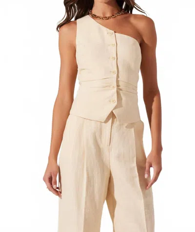 Astr Bryony One Shoulder Vest In Cream In Neutral