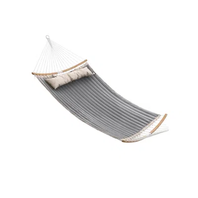 Breebe Quilted Hammock With Curved Bamboo Spreaders In Gray