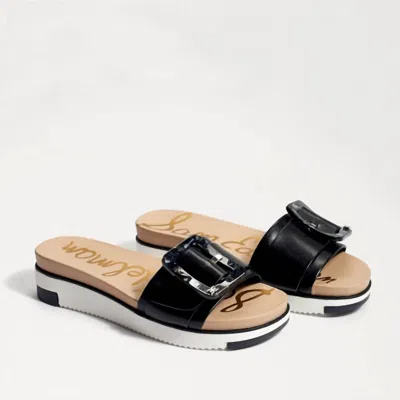 Sam Edelman Women's Ariane Flat Sandals In Black Leather