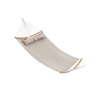 Breebe Quilted Hammock With Curved Bamboo Spreaders In Gray