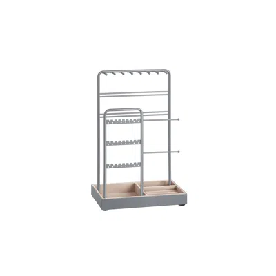 Breebe Jewelry Holder With Metal Frame And Velvet Tray In Gray